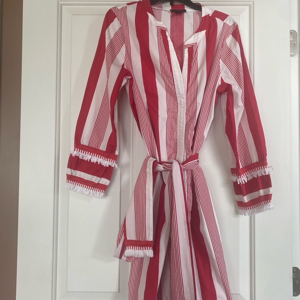 Red and White Striped Dress